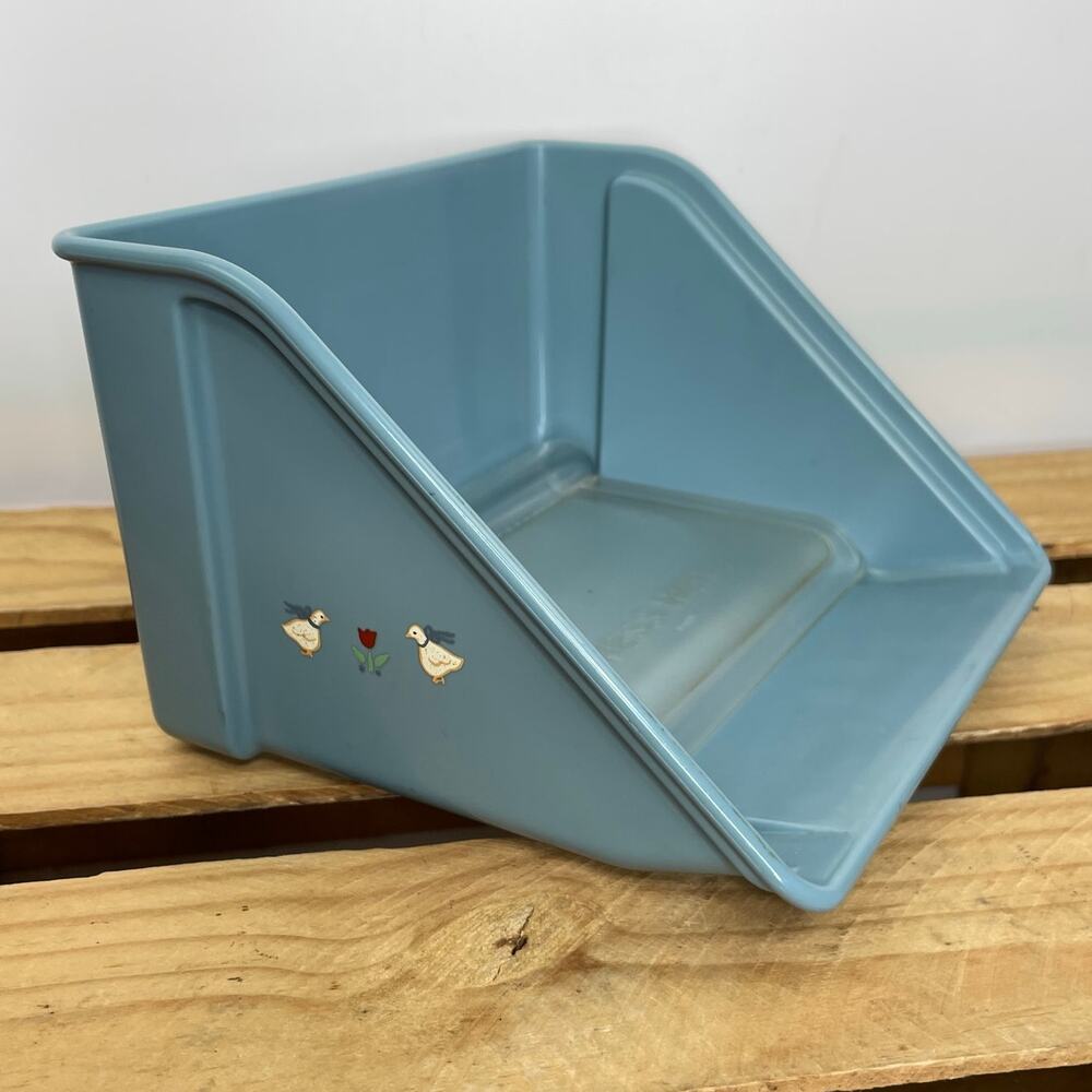 Vintage Tupperware Blue White Duck Pattern Napkin Holder